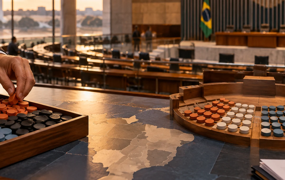 Plenário de assembleia legislativa com cadeiras organizadas por cálculo proporcional