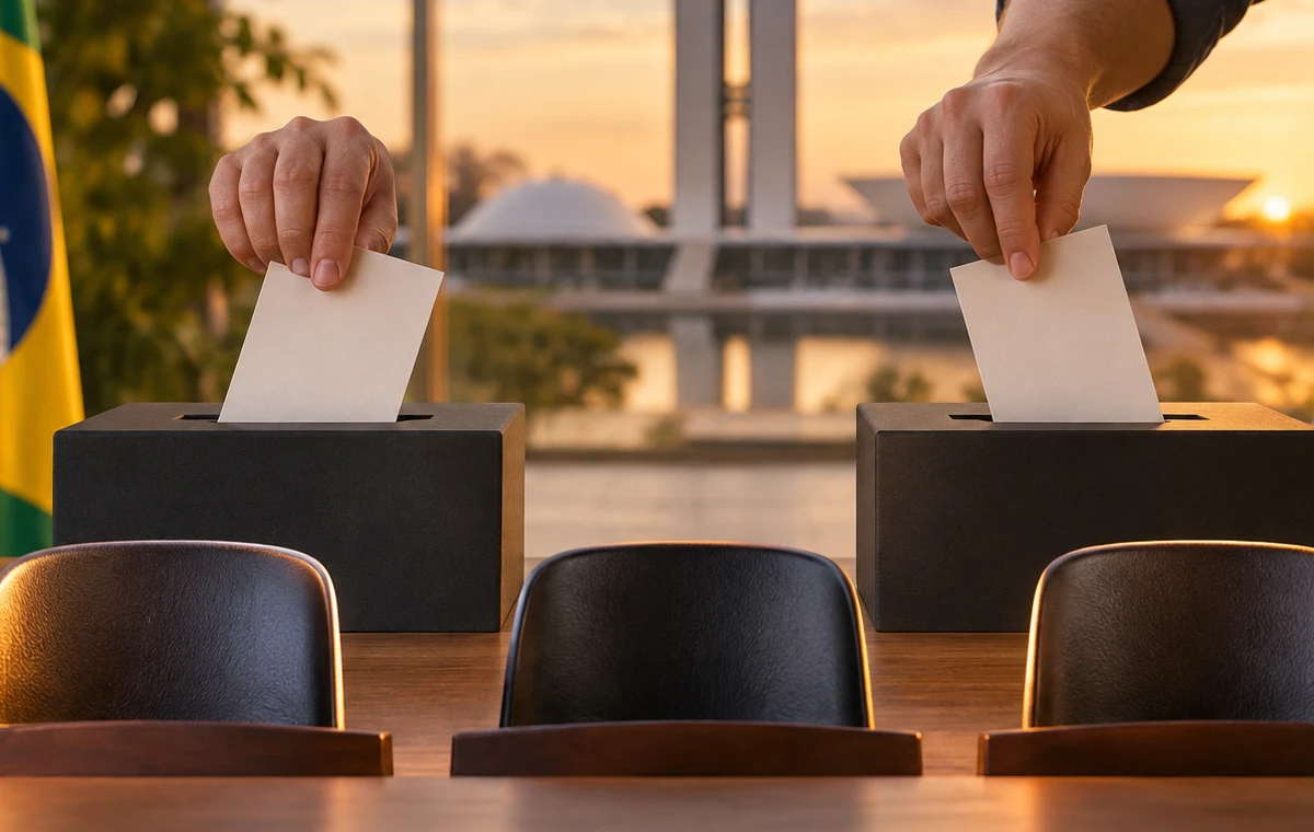 Eleitor organiza dois cartões de escolha diferentes para as vagas do Senado em 2026